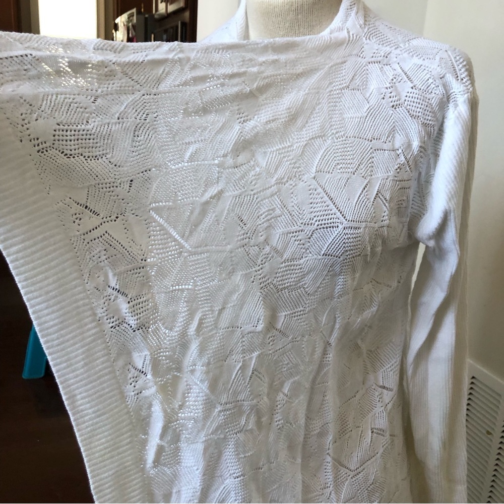 Ava Couture Perforated Open Drape Cardigan NWOT